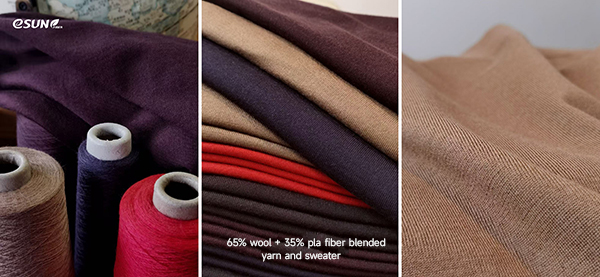 Wool-and-polylactic-acid-fiber-blended-yarn-and-sweater